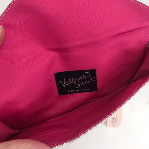 Victoria's Secret Evening Envelope Clutch Purse Silver Sparkly - Picture 5 of 7